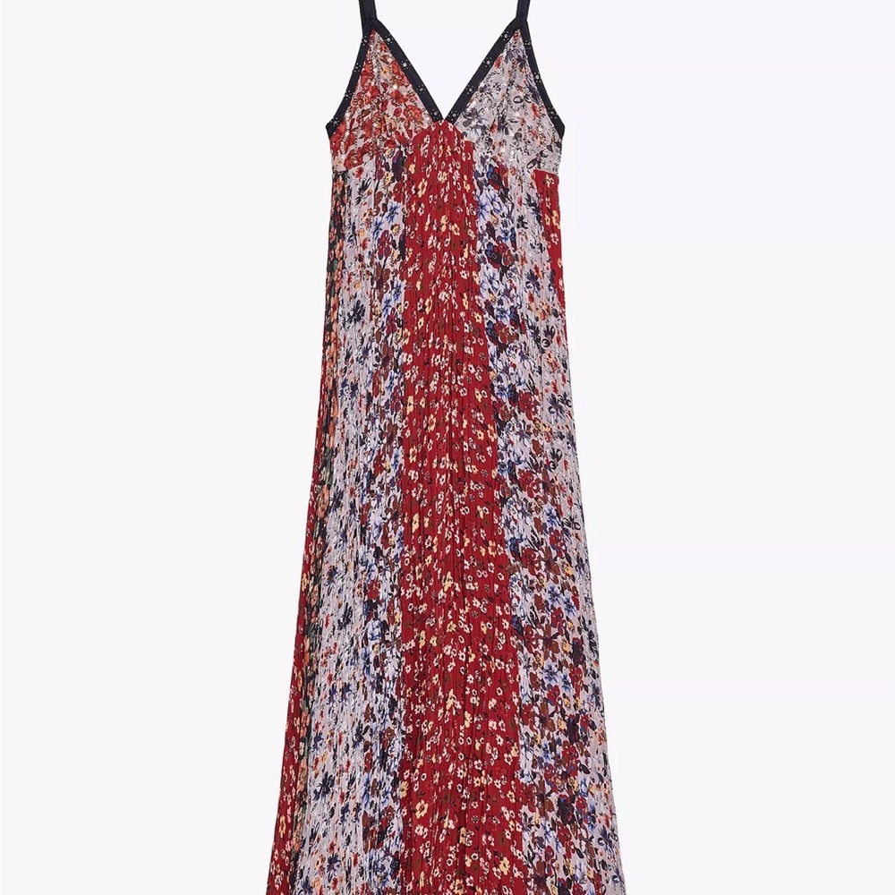 Zara Red and Blue Floral Maxi Dress